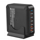 Мережевий зарядний пристрій XoKo QC-220 (6USB) Gan3 220W Black (QC-220)