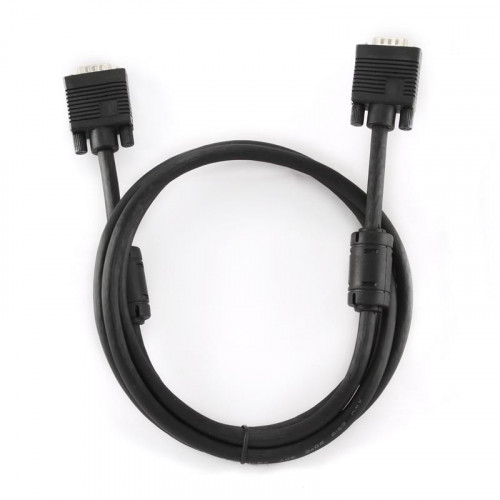 Кабель Cablexpert (CC-PPVGA-6B) VGA-VGA HD15M/HD15M з 2-ма фер. кільцями, подвійний екран, чорний, 1,8м