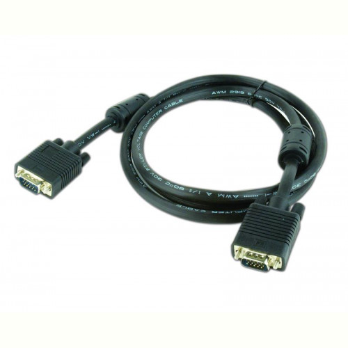 Кабель Cablexpert (CC-PPVGA-6B) VGA-VGA HD15M/HD15M з 2-ма фер. кільцями, подвійний екран, чорний, 1,8м