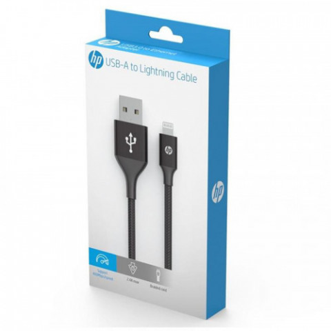 Кабель HP USB - Lightning (M/M), 2 м, чорний (DHC-MF100-2M)