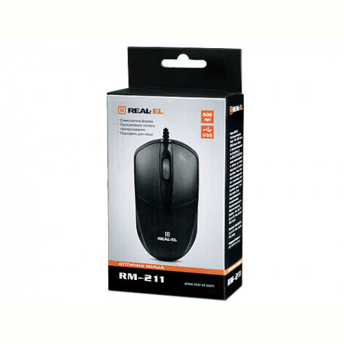 Мишка REAL-EL RM-211 Black USB