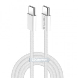 Кабель ColorWay USB Type-C + USB Type-C (M/M), 3.0 А, 1 м, Grey (CW-CBPDCC061-GR)