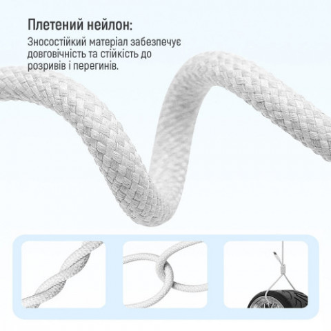 Кабель ColorWay USB Type-C + USB Type-C (M/M), 3.0 А, 1 м, Grey (CW-CBPDCC061-GR)