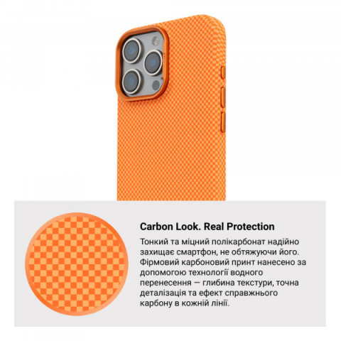 Чохол ArmorStandart LikeCarbon2 MagCase для Apple iPhone 16 Pro Kevlar Orange (ARM88596)