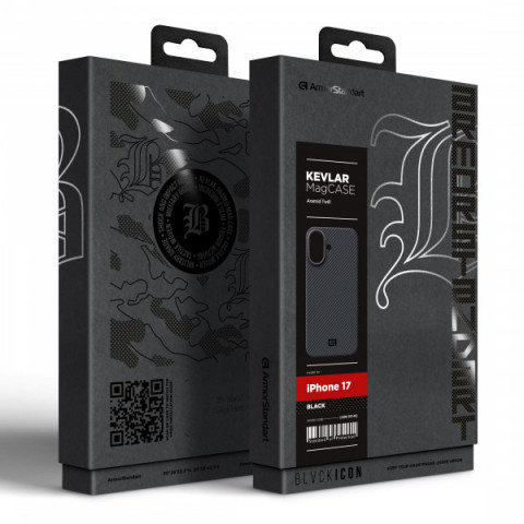Чохол ArmorStandart BlackIcon Aramid Twill MagCase для Apple iPhone 17 Black (ARM90148)