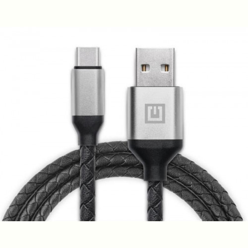 Кабель REAL-EL Premium Leather USB-USB Type C 1m, Black (EL123500049)