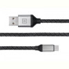 Кабель REAL-EL Premium Leather USB-USB Type C 1m, Black (EL123500049)