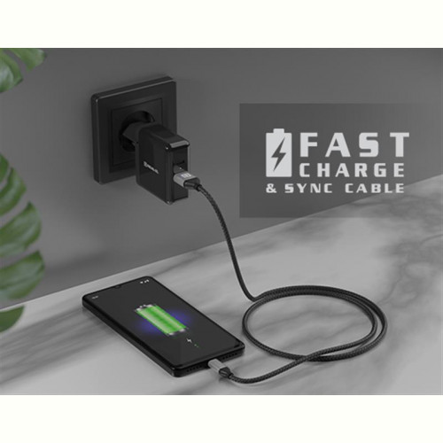 Кабель REAL-EL Premium Leather USB-USB Type C 1m, Black (EL123500049)