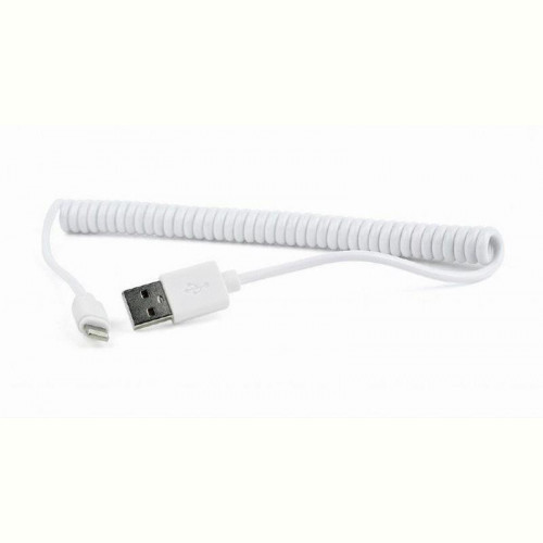 Кабель Cablexpert (CC-LMAM-1.5M-W) USB2.0 - Lightning, 1.5 м, cпіральний, білий