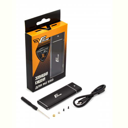 Зовнішня кишеня Frime M.2 NGFF SATA, USB 3.1 Type-C, Metal, Black (FHE220.M2UC)