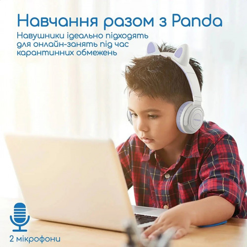 Bluetooth-гарнітура Promate Panda Lilac