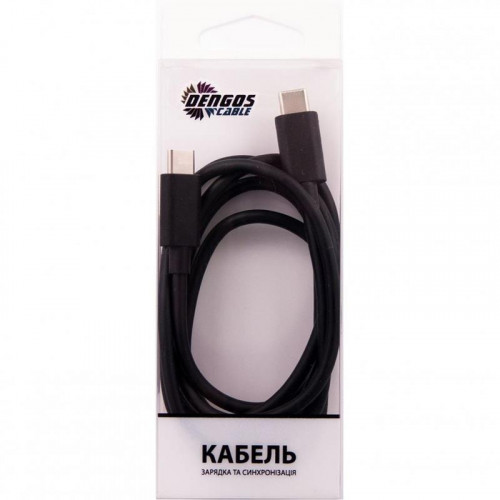 Кабель Dengos USB Type-C-USB Type-C 1.3м Black (PLS-TC-TC-BLACK)