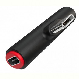 Адаптер Borofone BV8 USB Type-C - USB Type-C + 3.5 мм (M/F+F), чорний (BV8B)