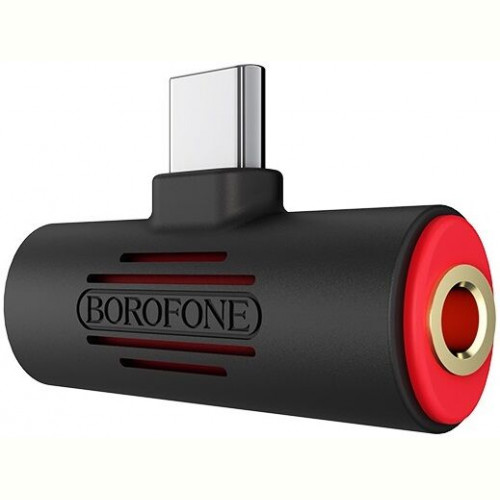 Адаптер Borofone BV8 USB Type-C - USB Type-C + 3.5 мм (M/F+F), чорний (BV8B)