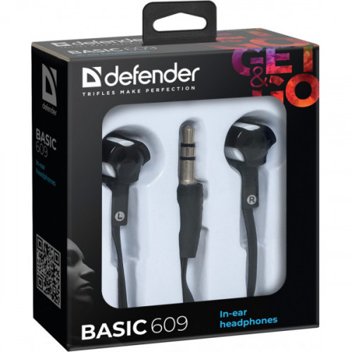 Навушники без мікрофону Defender Basic 609 Black/White (63609)