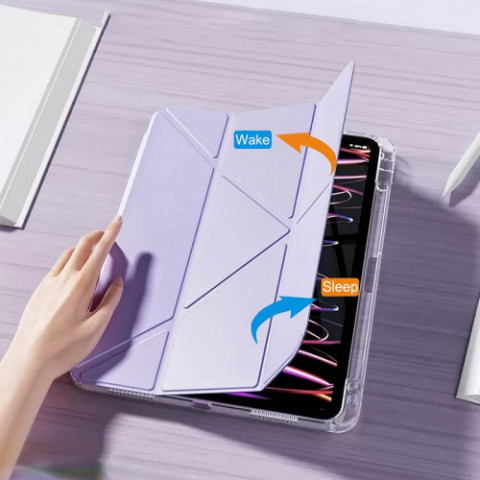 Чохол-книжка BeCover Ultra Slim Origami Transparent з кріпленням Apple для Apple iPad Mini 6 2021 Purple (712933)