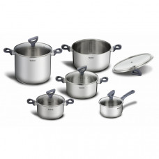 Набір посуду Tefal Daily Cook, 10предметів, нержавіюча сталь, бакеліт, скло