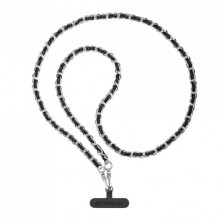 Ремінець для смартфону ArmorStandart Chain link Polished Silver with Black Leather (ARM77033)