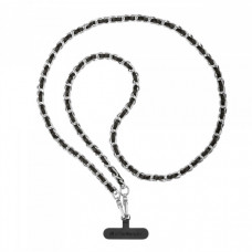 Ремінець для смартфону ArmorStandart Chain link Polished Silver with Black Leather (ARM77033)