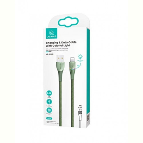 Кабель Usams US-SJ541 USB - Lightning, 1.2 м, Green (SJ541USB03)