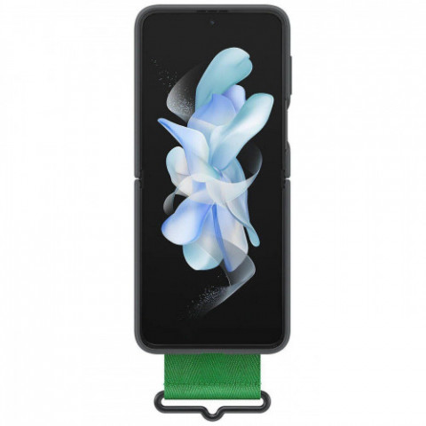 Чохол-накладка Samsung Silicone Cover with Strap для Samsung Galaxy Flip 4 SM-F721 Black (EF-GF721TBEGUA)