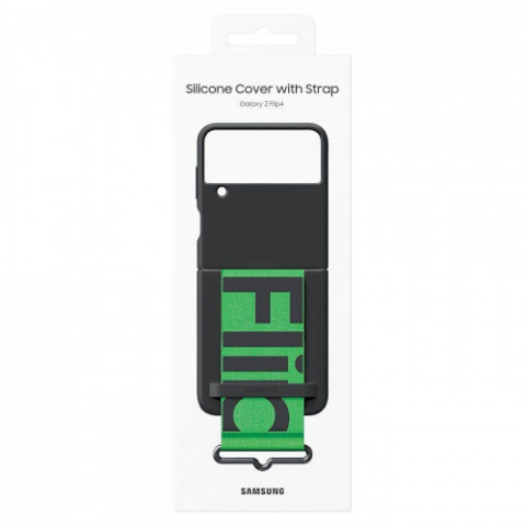 Чохол-накладка Samsung Silicone Cover with Strap для Samsung Galaxy Flip 4 SM-F721 Black (EF-GF721TBEGUA)
