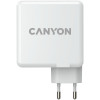 Мережевий зарядний пристрій Canyon H-100 GaN 2xUSB-C, 2xUSB-A, PD3.0, QC3.0, 100W White (CND-CHA100W