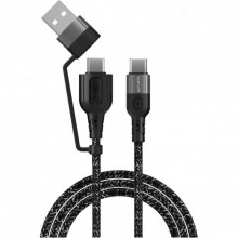 Кабель 4smarts 310 USB + USB Type-C - USB Type-C (M/M), 1.5 м, Black (4250774954856)