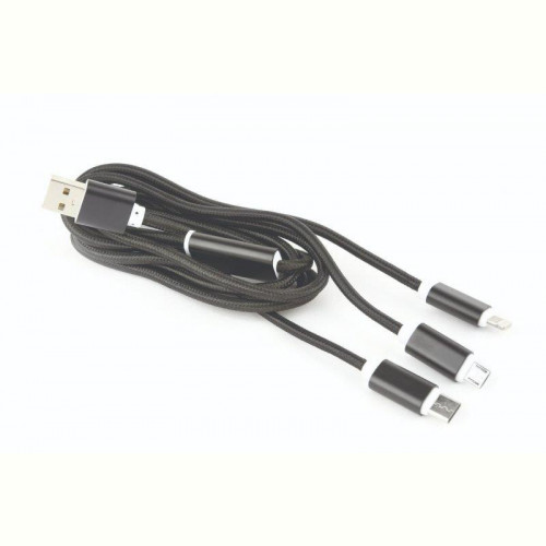 Кабель Cablexpert (CC-USB2-AM31-1M) USB BM - Lightning/MicroUSB/USB-C, 1м, чорний