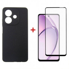Чохол-накладка Dengos Carbon для Oppo A40/A40m Black (DG-KM-159) + захисне скло