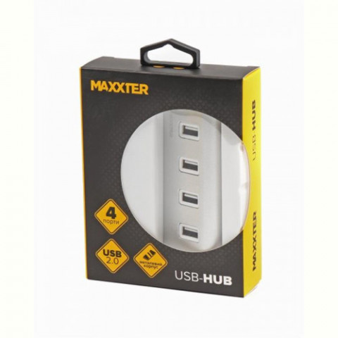 USB-хаб Maxxter 4 ports Silver (HU2A-4P-01)