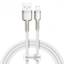 Кабель Baseus Cafule Metal USB-Lightning, 2.4A, 1м White (6953156202252)