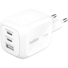 Мережевий зарядний пристрій Belkin BoostCharge Pro 3-Port GaN Wall Charger 70W White (WCH018HQWH)