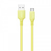 Кабель ColorWay USB-USB Type-C, soft silicone, 2.4А, 1м, Yellow (CW-CBUC043-Y)