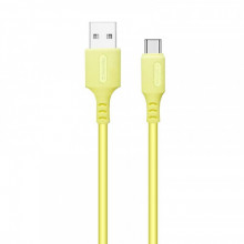 Кабель ColorWay USB-USB Type-C, soft silicone, 2.4А, 1м, Yellow (CW-CBUC043-Y)