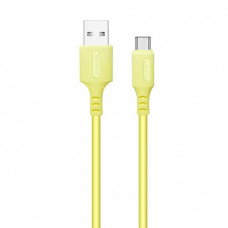 Кабель ColorWay USB-USB Type-C, soft silicone, 2.4А, 1м, Yellow (CW-CBUC043-Y)