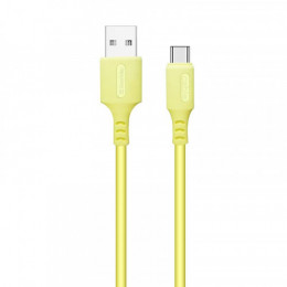 Кабель ColorWay USB-USB Type-C, soft silicone, 2.4А, 1м, Yellow (CW-CBUC043-Y)