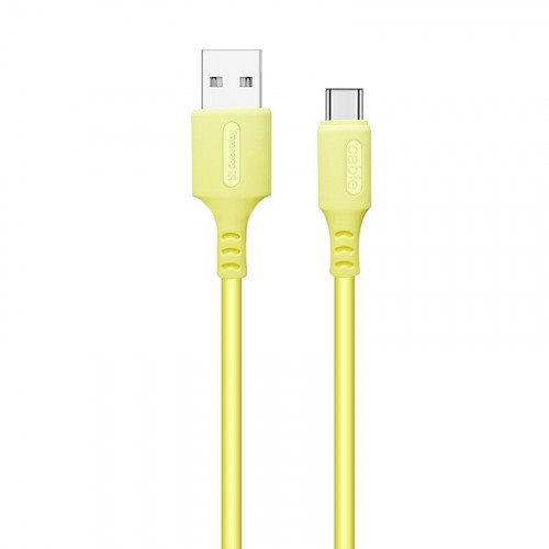 Кабель ColorWay USB-USB Type-C, soft silicone, 2.4А, 1м, Yellow (CW-CBUC043-Y)