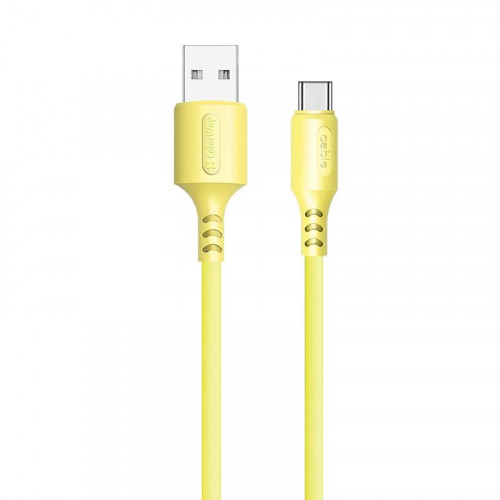 Кабель ColorWay USB-USB Type-C, soft silicone, 2.4А, 1м, Yellow (CW-CBUC043-Y)