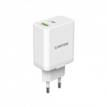 Мережевий зарядний пристрій Canyon H-20-03 (2USB, 3A) PD, QC3.0 White (CNE-CHA20W03)