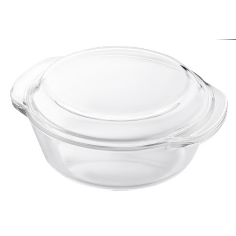 Форма для запікання з кришкою Ardesto Black Mars, 25.5х22.8х10.2см, боросилікатне скло, кругла, прозорий