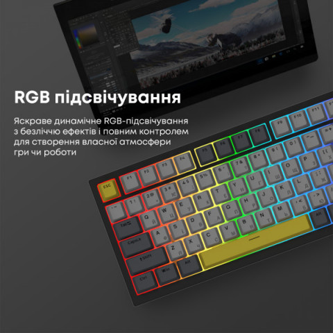Дротова механічна клавіатура Ajazz AK820 Sea Salt Switch Black (AK820-SS-BGY) Купити в Україні