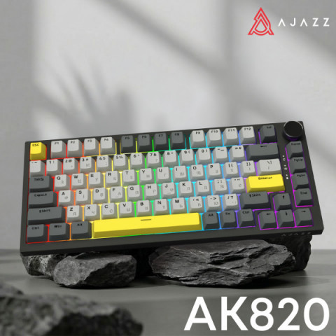 Дротова механічна клавіатура Ajazz AK820 Sea Salt Switch Black (AK820-SS-BGY) Купити в Україні