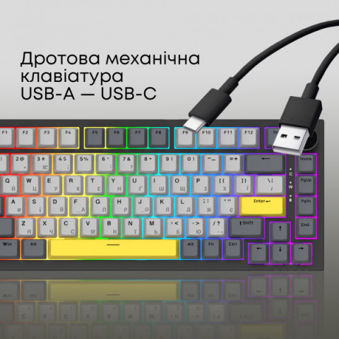 Дротова механічна клавіатура Ajazz AK820 Sea Salt Switch Black (AK820-SS-BGY) Купити в Україні