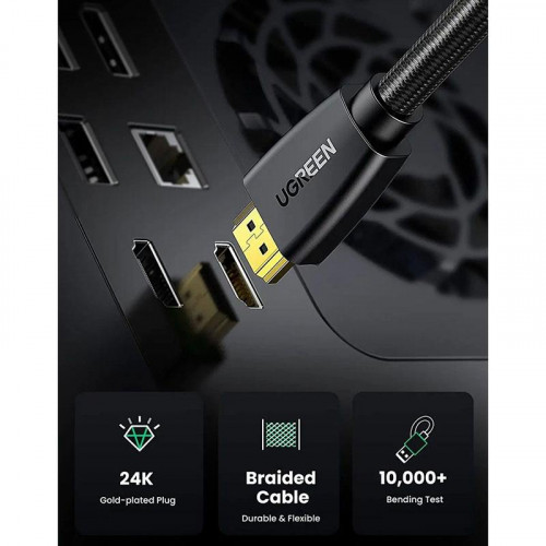 Кабель Ugreen HD118 HDMI - HDMI, 5 м, Black (40412)