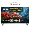Телевізор 43" 2E LED 4K 60Hz Smart Google TV Black