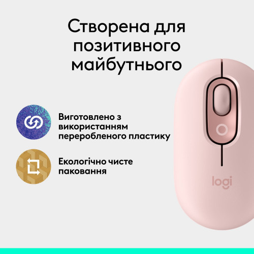 Миша бездротова Logitech Pop Mouse with Emoji Rose (910-007413)