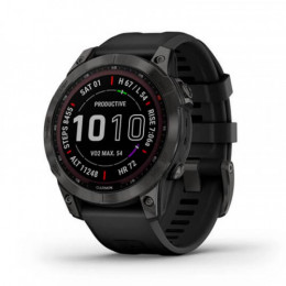 Смарт-годинник Garmin Fenix 7 Sapphire Solar Carbon Gray DLC Titanium with Black Band (010-02540-20)