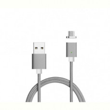 Кабель Voltronic USB-microUSB, магнітний, 1м, Gray (YT-MCFB-M/Gr/15591) блістер