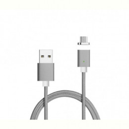 Кабель Voltronic USB-microUSB, магнітний, 1м, Gray (YT-MCFB-M/Gr/15591) блістер